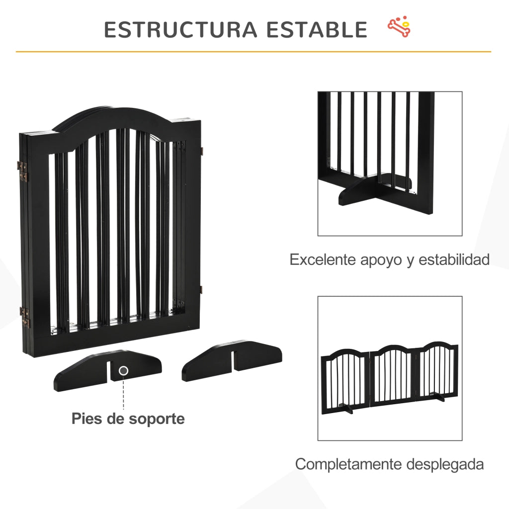 Barriera di Sicurezza Pieghevole per Cani ¨C Minimal ¨C Nero 154.5x29.5x61 cm