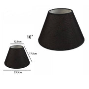 Trade Shop - Paralume Conico Cilindro Classico Ricambio Per Lampada E Applique In Tessuto Tnt - Nero   -10"   -