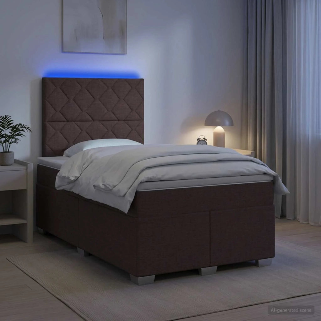 Letto box spring con materasso Marrone Scuro 120 x 200 cm 3454855