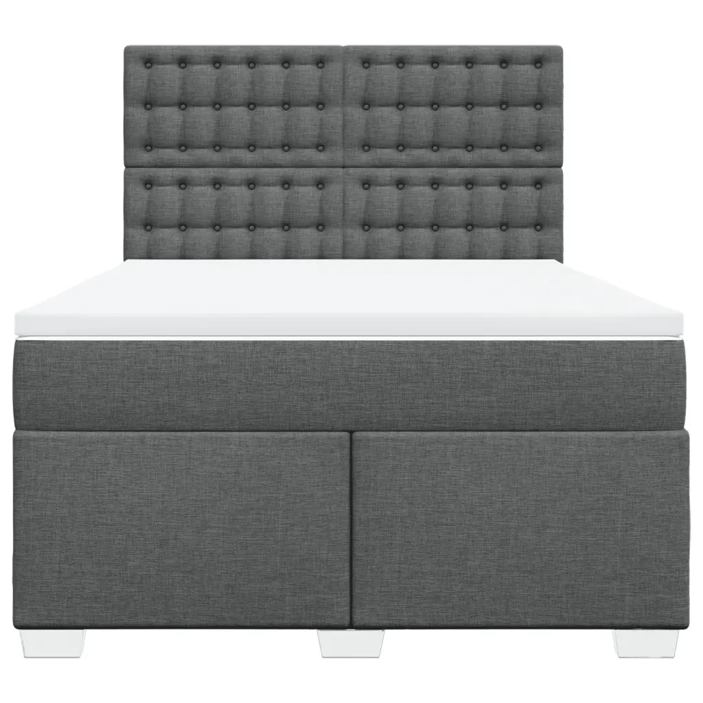 Giroletto a Molle con Materasso Grigio Scuro 140x200cm Tessuto 3290526