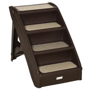 Scaletta Pieghevole per Cani ¨C Xylo ¨C 4 Gradini Antiscivolo PP Marrone
