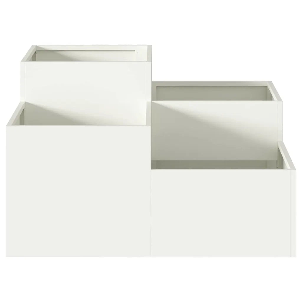 Vaso da giardino Bianco 100 x 100 x 48 cm Acciaio