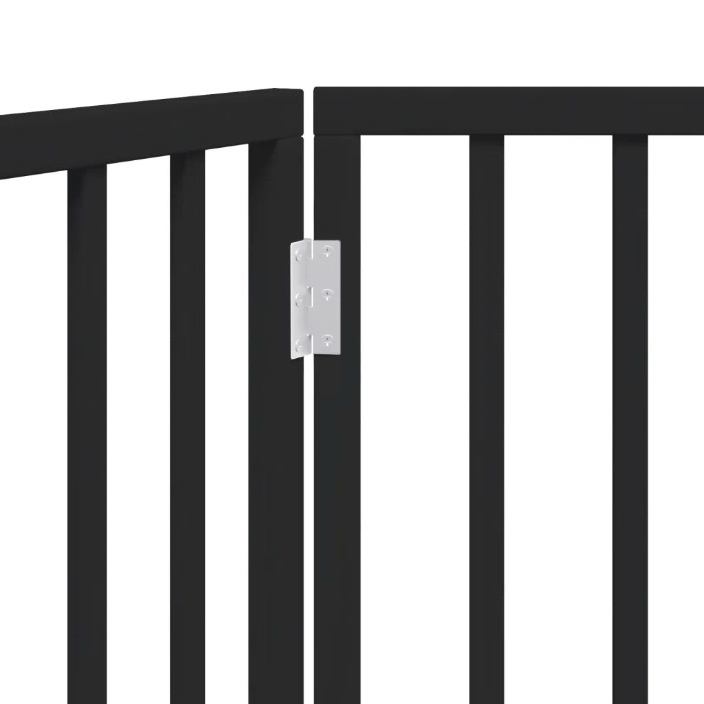 Cancelletto per cani pieghevole 2 pannelli nero 160 cm in legno di pioppo 352192