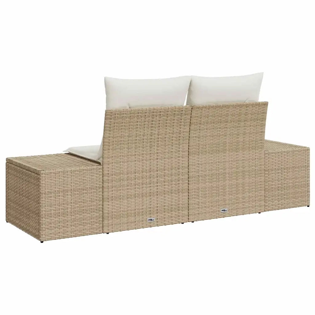 Divano da giardino Beige 184 x 62 x 69 cm polyrattan 42006796