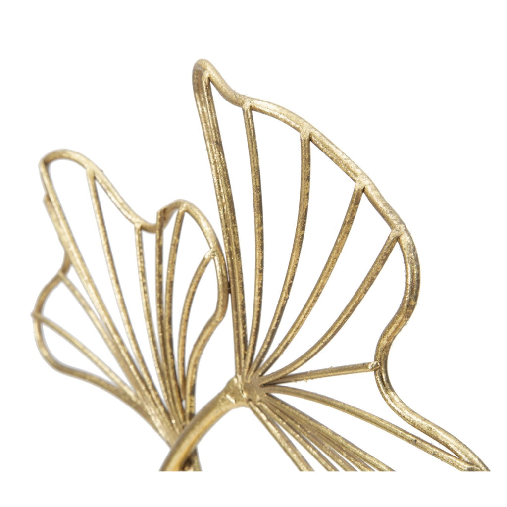Scultura decorativa Leaf Glam in ferro dorato