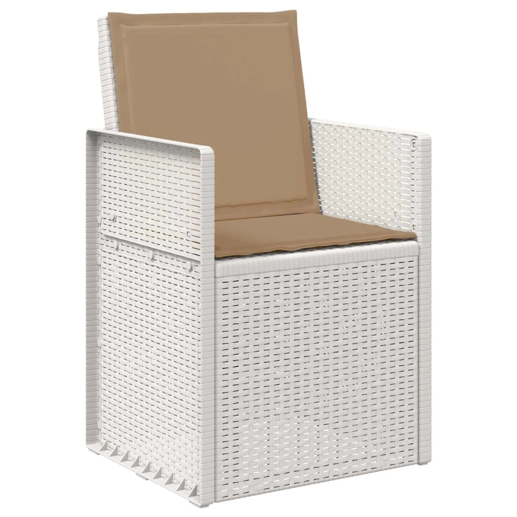 Set da Pranzo per Giardino 5 pcs Bianco e Tortora PP