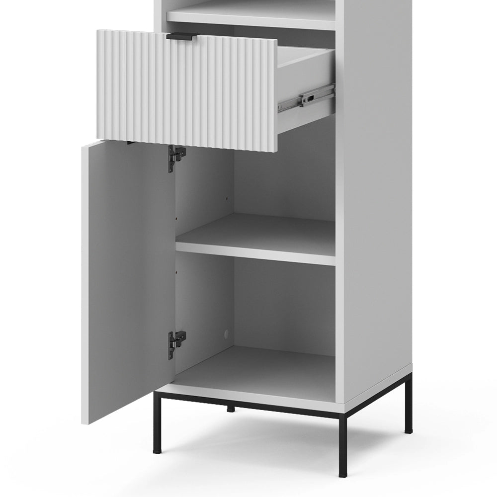 Vicco Mobiletto da bagno Bianco 40 x 190 cm con ante e cassetto