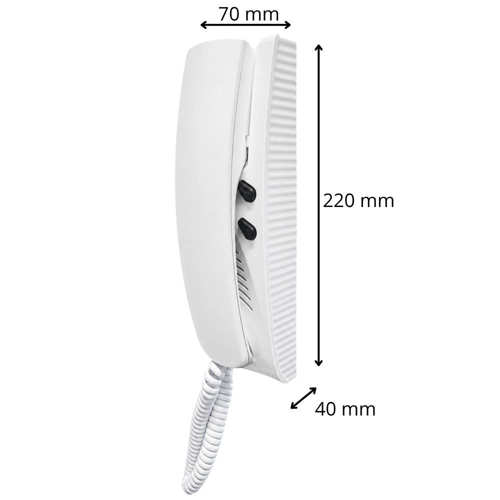 Citofono da parete bianco con doppio pulsante multifilo
