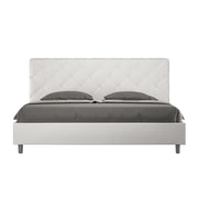 BS COM Letto contenitore imbottito 180x200 similpelle bianco