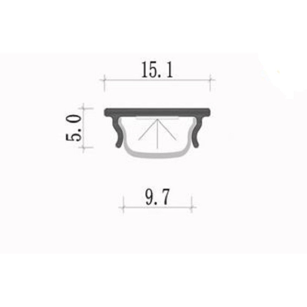 Trade Shop - Profilo Barra In Alluminio Da 2 Mt Incasso Per Strip Led Con Copertura Al-19 -