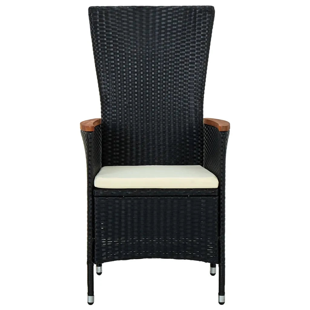 Set da Pranzo da Giardino 5 pz con Cuscini Nero 3099427