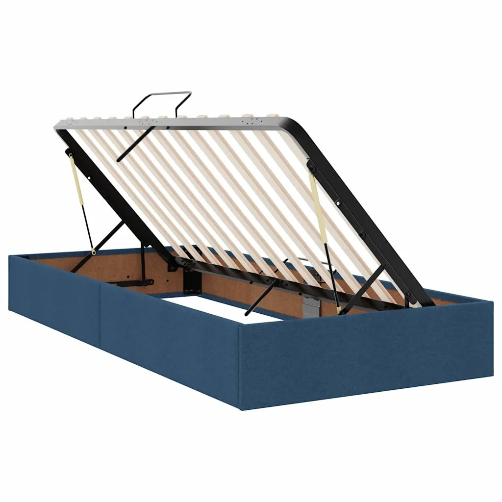 Letto con Contenitore Blu 180 x 200 cm Pelle Sintetica