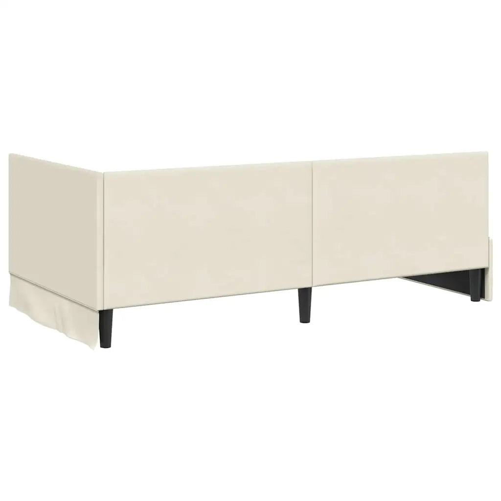Cornice del letto ad angolo Crema 90 cm x 190 cm Velluto 42016385