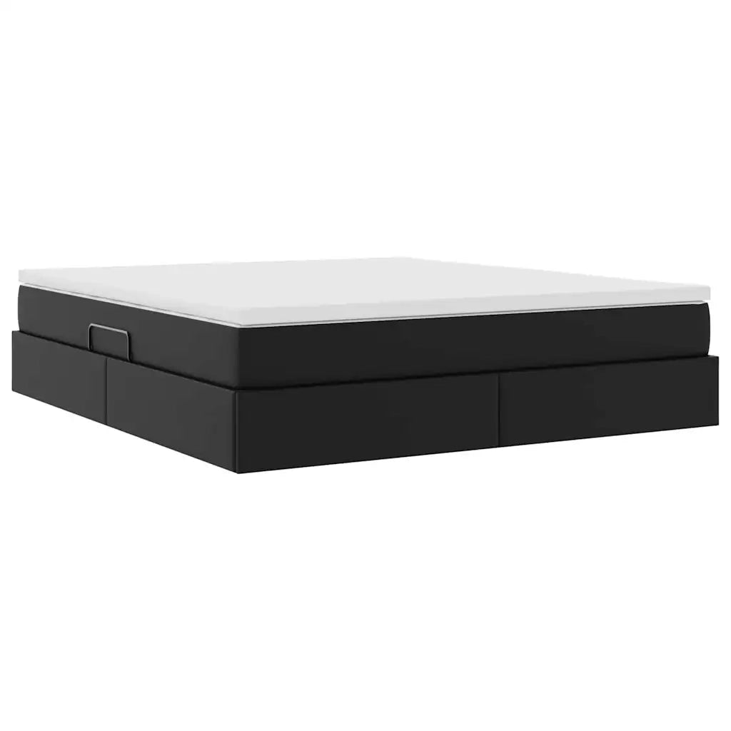 Letto con contenitore e materasso Nero 180 x 200 cm 3370174