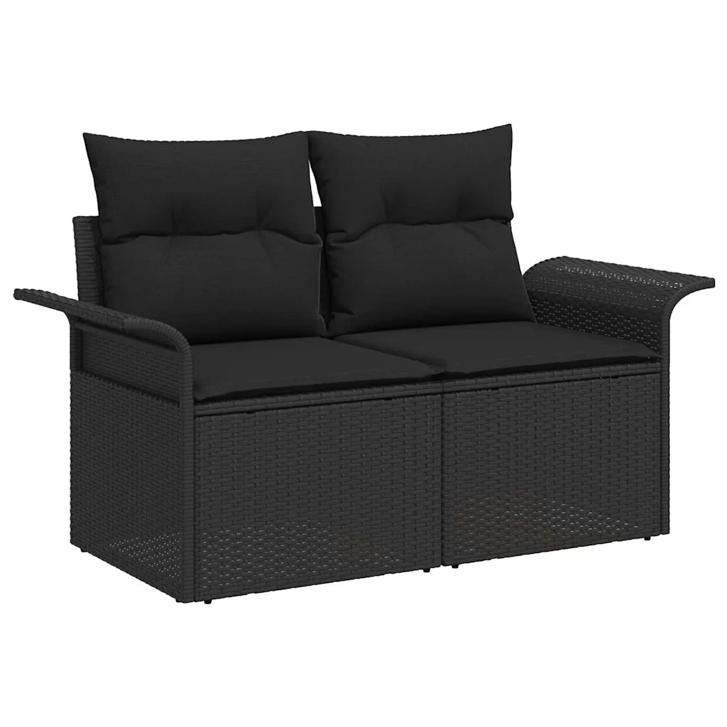 Set Divano da Giardino con cuscino 6 pcs Nero 3349323