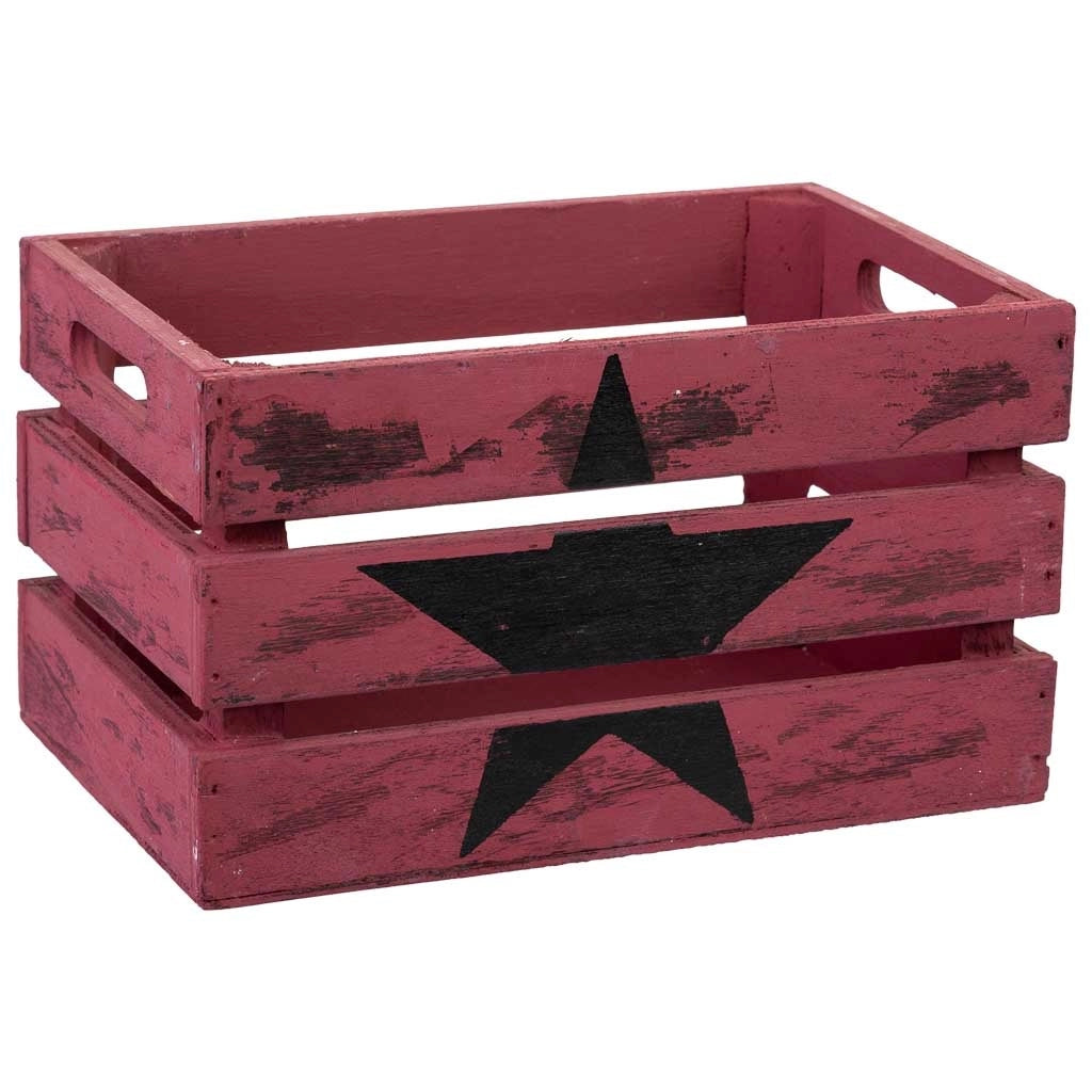 Cassetto in legno rosso 18x12x10h cm