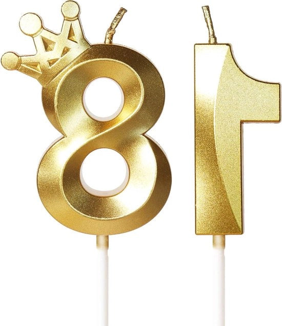 Candele per compleanni in rilievo a forma di corona, 2 pezzi, 185 cm, non profumate