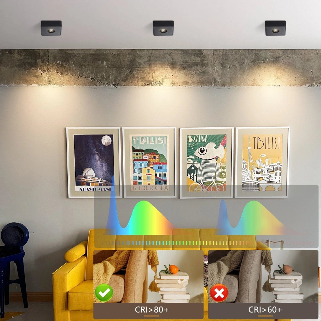 ZMH Faretto da soffitto LED da superficie 7W bianco caldo