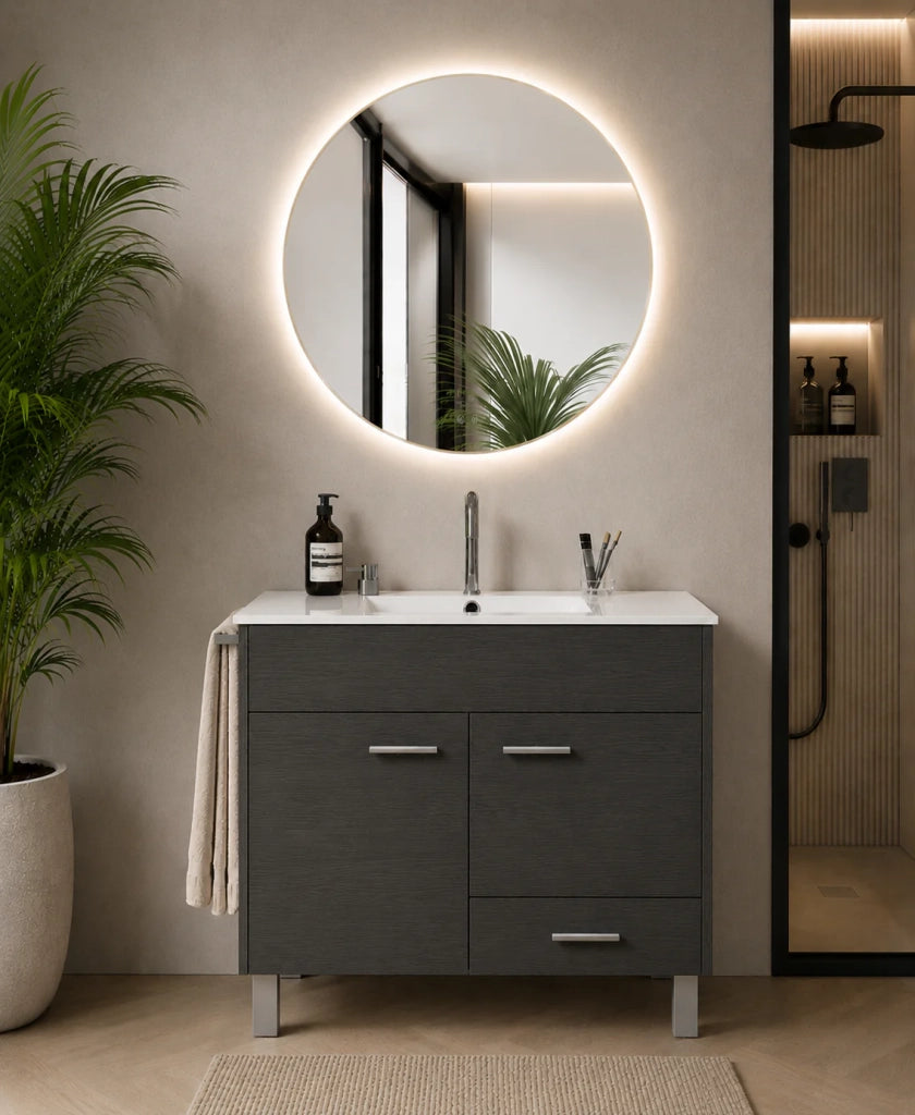Mobile bagno con lavabo ORIGENBATH SAMOS senza specchio 80x40 cm grafite