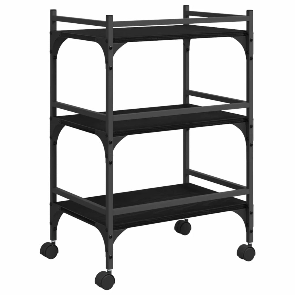 Carrello da Cucina Rovere Nero 50 x 35 x 75.5 cm 883017