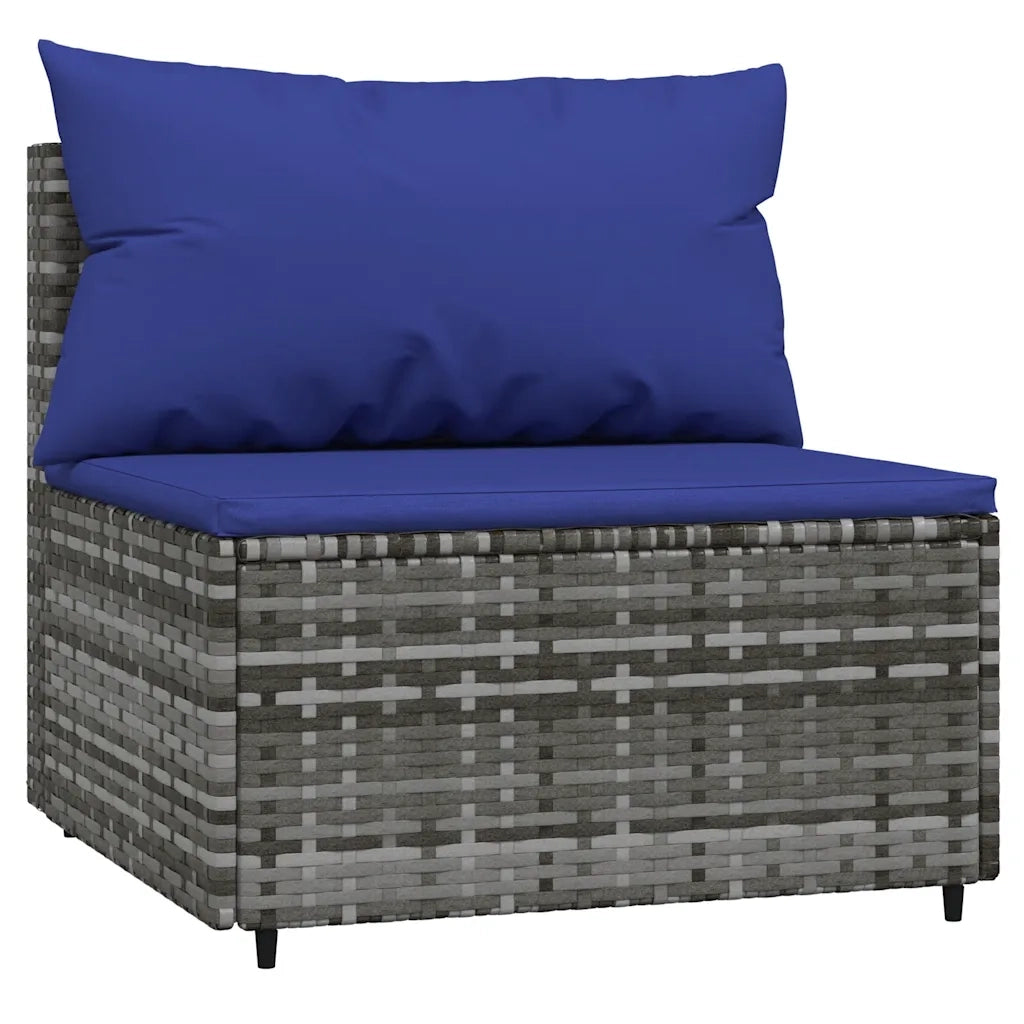 Set Divani da Giardino 4 pz con Cuscini in Polyrattan Grigio 319848