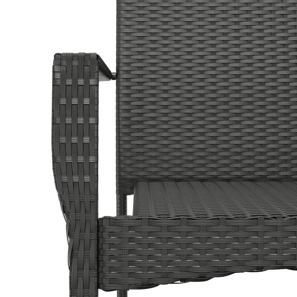 Set da Pranzo da Giardino 5 pz Nero con Cuscini in Polyrattan 3185122