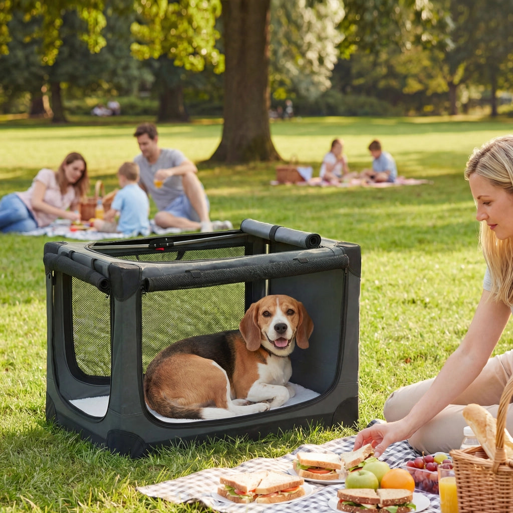 Trasportino pieghevole per cani con cuscino removibile lavabile tessuto Oxford fino 20kg ¨C Xylo ¨C Verde militare