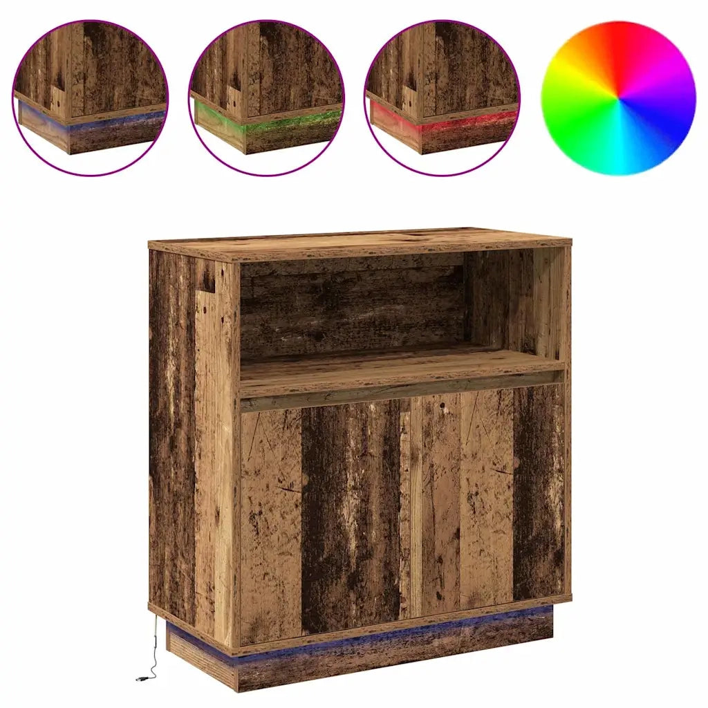Madia LED Legno vecchio 71 x 34,5 x 75 cm Legno multistrato 869656
