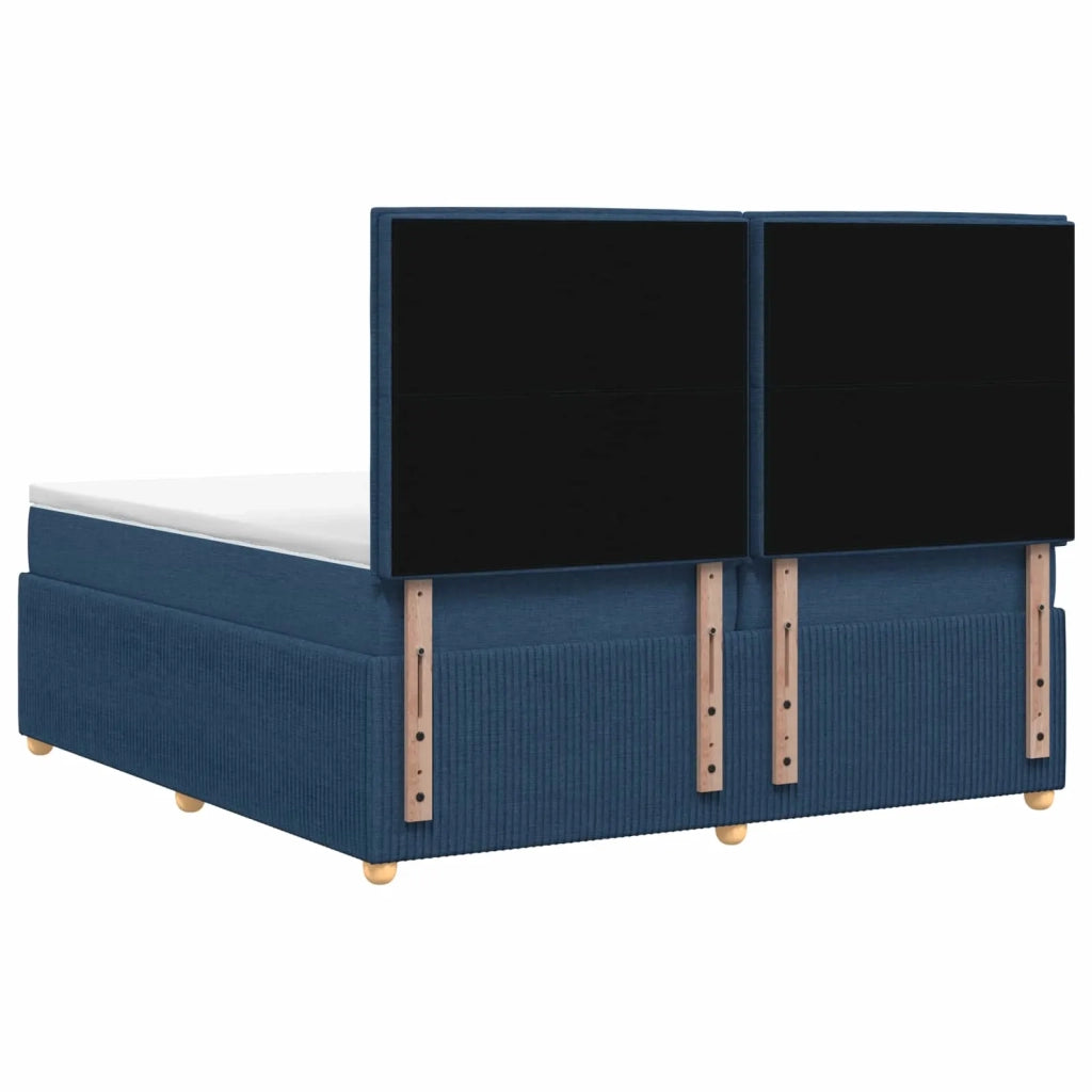 Letto box spring con materasso Blu 140 x 200 cm Tessuto 3454416