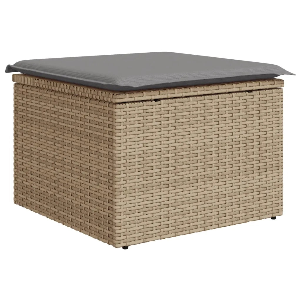 Set Divani da Giardino 11 pz con Cuscini Beige in Polyrattan 3228909
