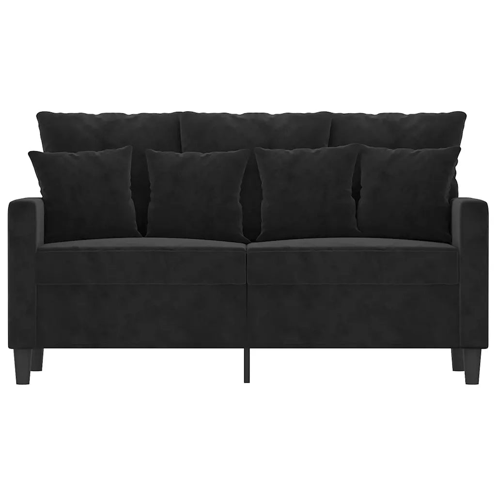 Divano a 2 Posti-Sofa 2 Posti Nero 120 cm in Velluto 102580