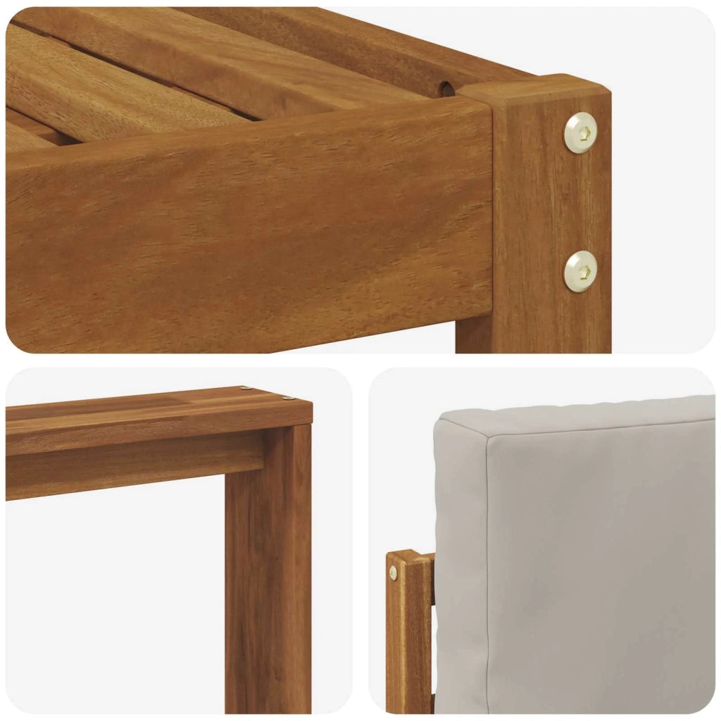 Set di divani da esterno 5 pcs Grigio Naturale e Chiaro 3366259
