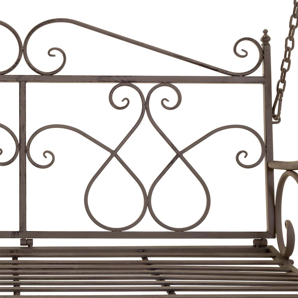 Altalena in ferro battuto nero 161x90x214h cm
