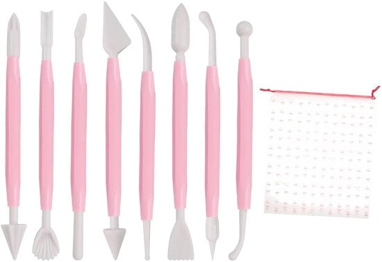 Decorazione per torte 8 pezzi - Strumenti per decorazione di torte - Decorazione con zucchero - Strumenti per fondant - Materiale plastico duraturo - Leggero e multifunzionale