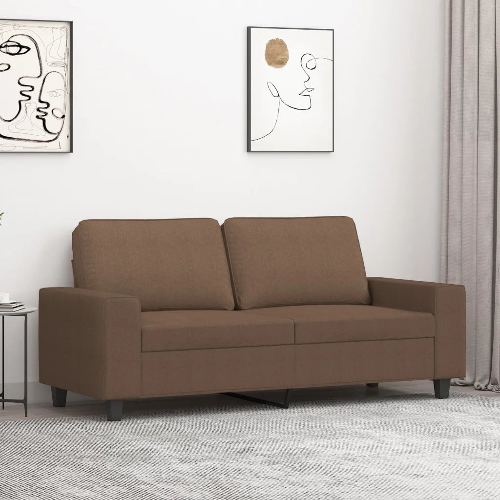 Divano a 2 Posti-Sofa 2 Posti Marrone 140 cm in Tessuto 912006