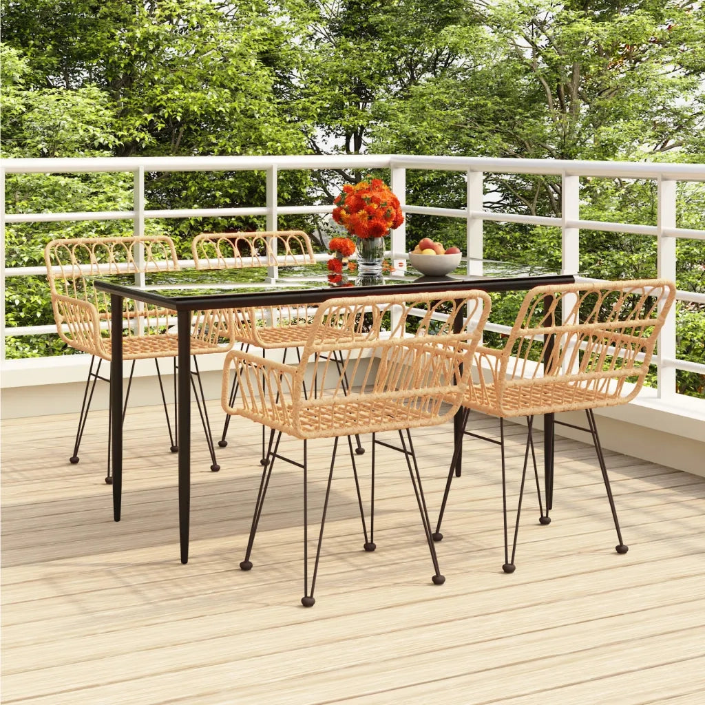 Set da Pranzo da Giardino 5 pz in Polyrattan 3157847