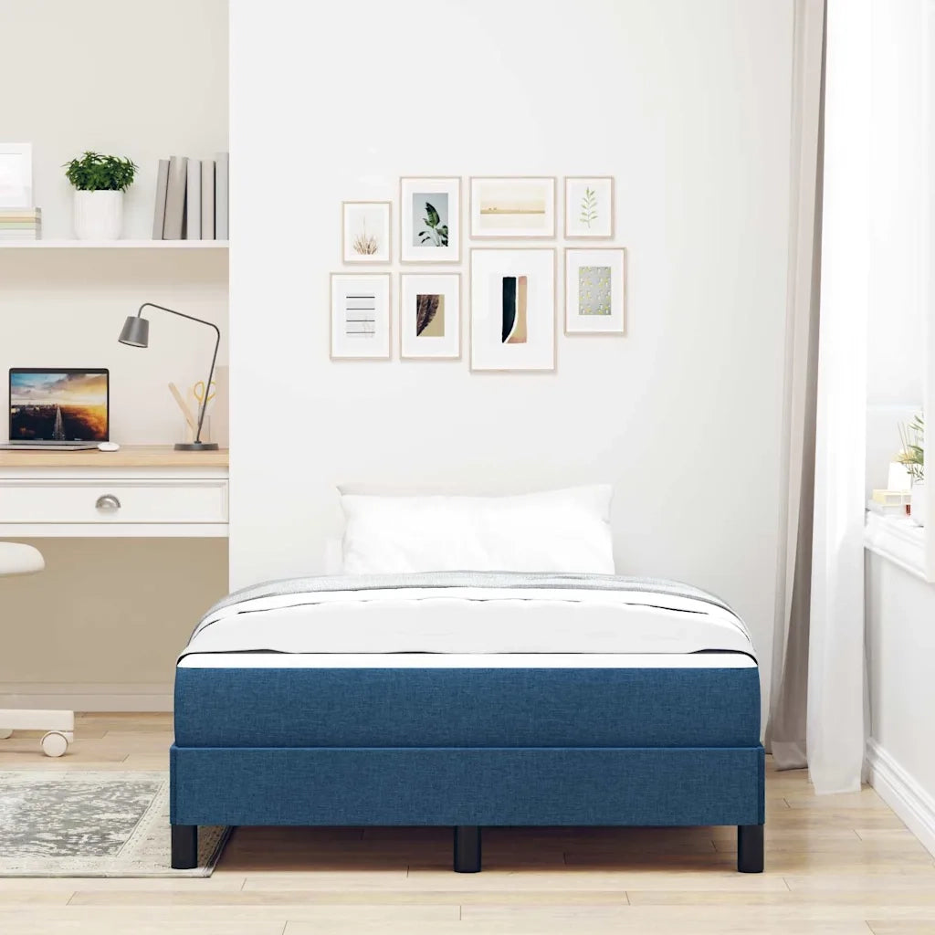 Letto a molle con materasso Blu 120 x 190 cm Tessuto