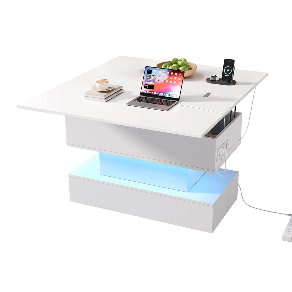 Tavolino con prese - Xylo - 100x50cm USB/USB-C regolabile