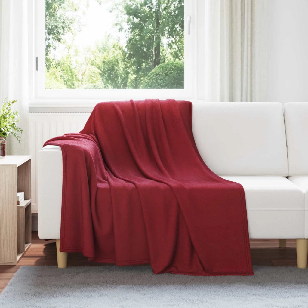 Coperte da Pile 24 pz Rosso Bordeaux 200 x 150 cm Panno