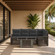 Set Divano da Giardino 5 pz Grigio e Grigio Scuro polyrattan 3436634