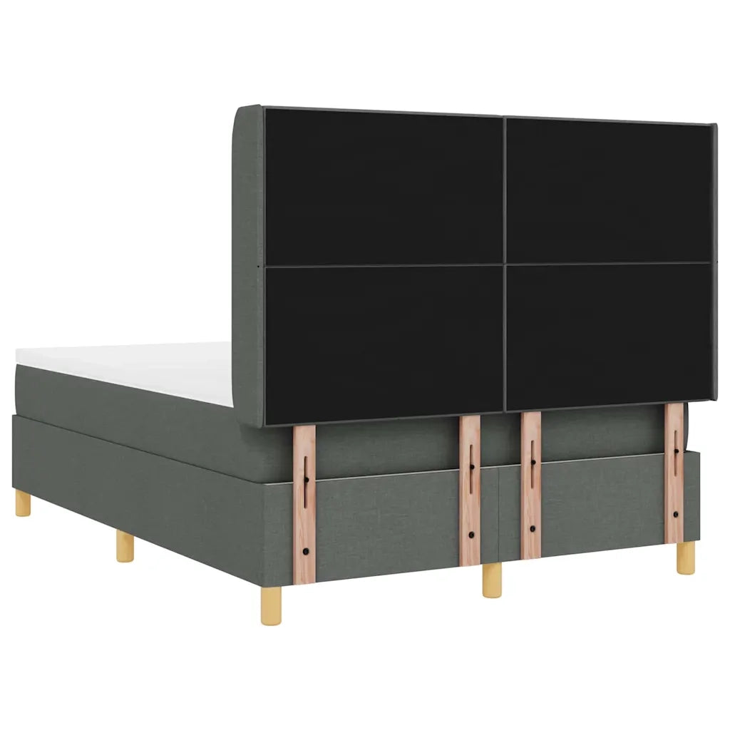 Letto a molle con strisce LED Grigio 140 x 190 cm Tessuto 3343687