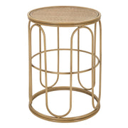 Tavolino rotondo Samui in ferro e rattan — Ø 40x55 cm