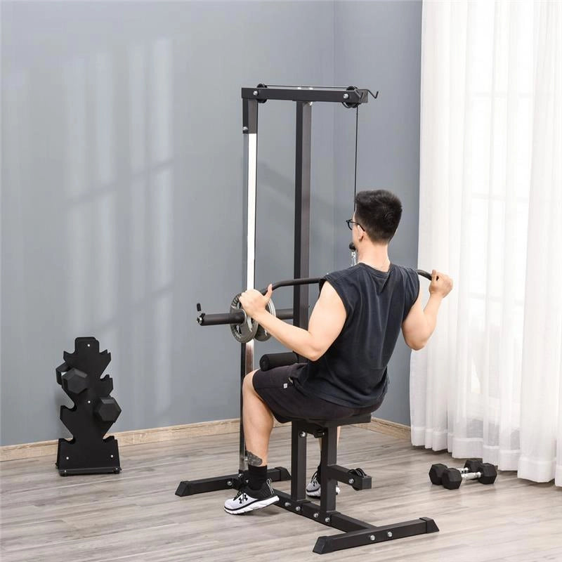 STAZIONE FITNESS PULL DOWN PER PALESTRA A CASA NERO