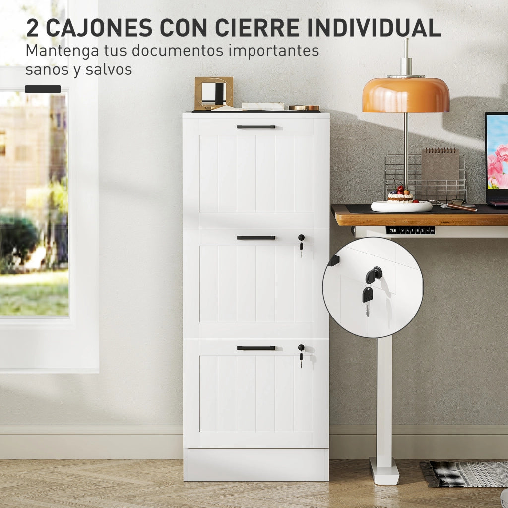 Cassettiera con 3 cassetti ¨C zephmum ¨C bianco