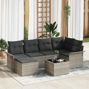 Set Divano da Giardino 7 pcs Grigio chiaro Poly Rattan 3345442