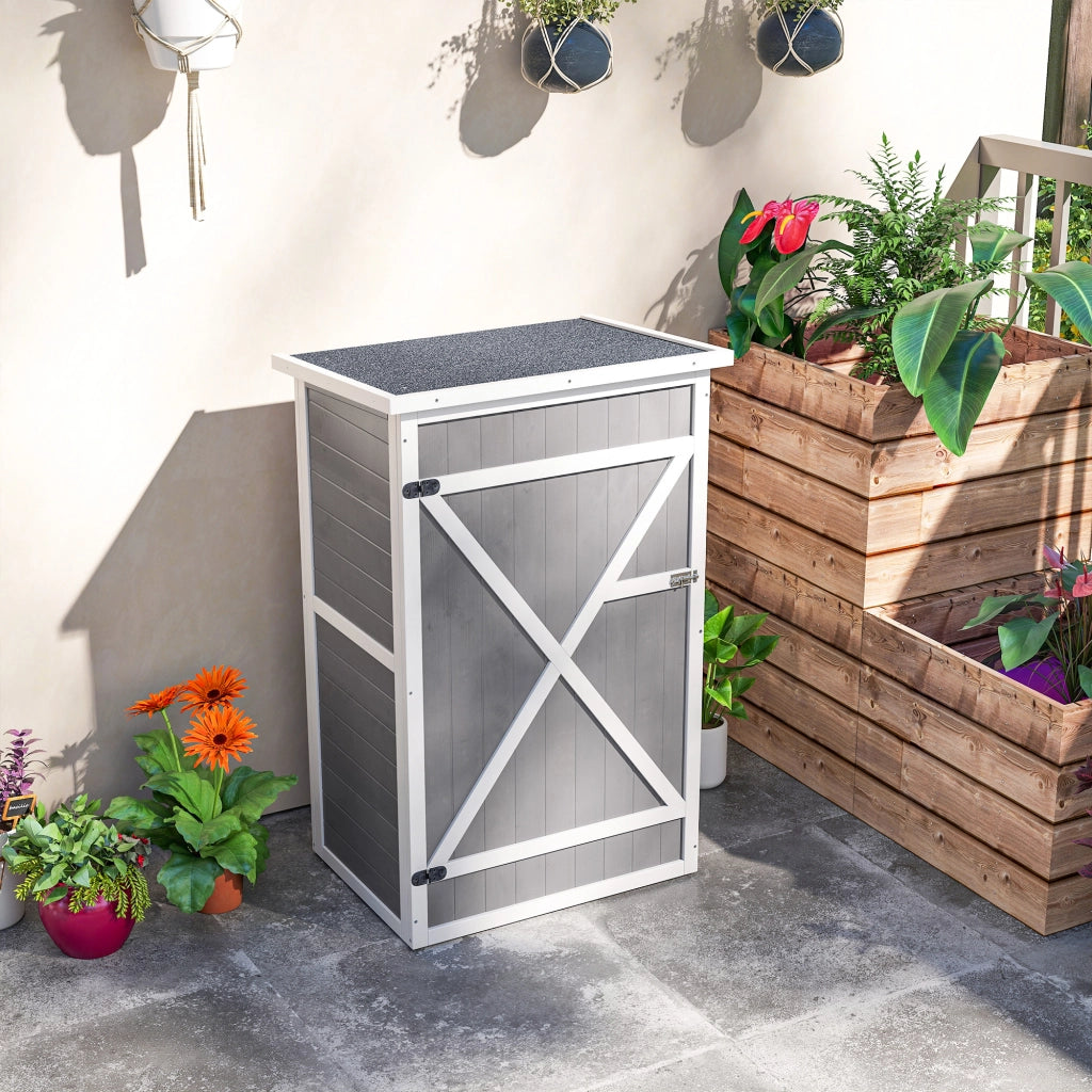 Casetta da Giardino con Ripiani ¨C Minimal ¨C 75x56x115cm Grigio