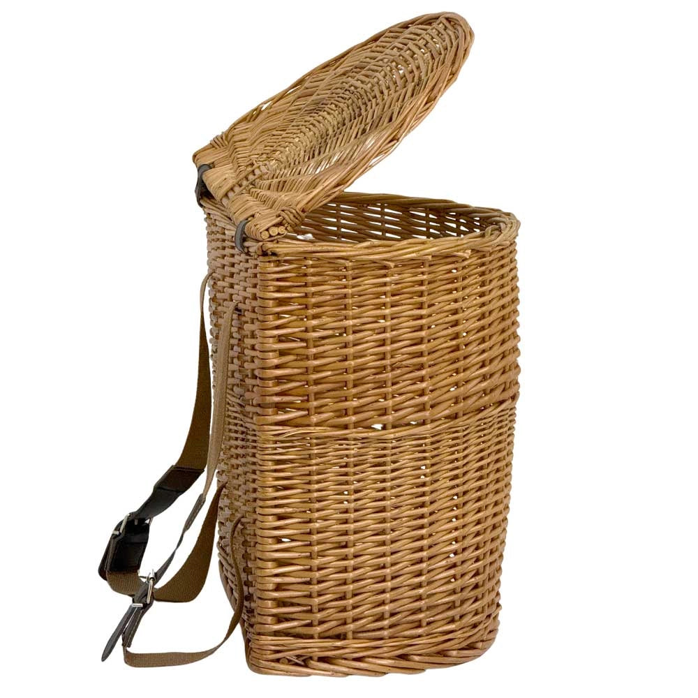 Cesto gerla in vimini con coperchio e tracolla 35 x 23 x h 37 cm