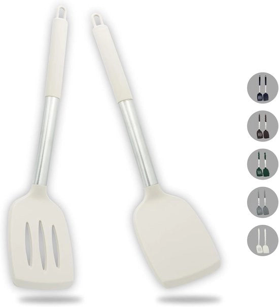 Set di 2 spatole in silicone - resistente al calore - khaki - BPA libero
