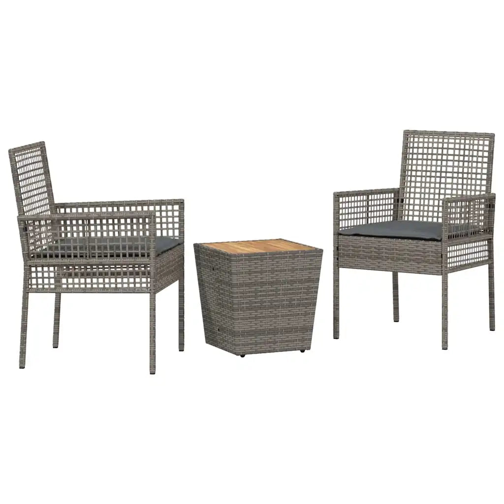 Set Bistro da Giardino 3 pcs Grigio polyrattan 3334961