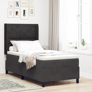 Letto a molle con materasso con led Nero 100 x 200 cm Velluto